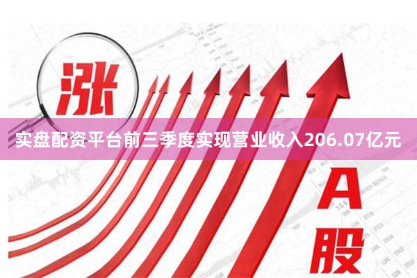 实盘配资平台前三季度实现营业收入206.07亿元